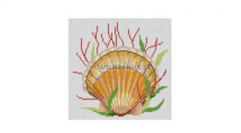 0762 Sea Scallop 5" x 5"  Mesh Susan Roberts Needlepoint 