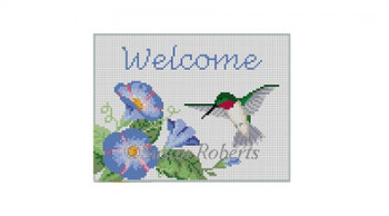 0878 Hummingbird Welcome 8" x 6" 13 Mesh   Susan Roberts Needlepoint 