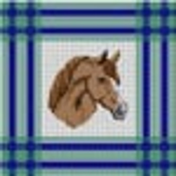 3214 Horse W/ Plaid 10 Mesh 111⁄2 x 111⁄2 Treglown Designs