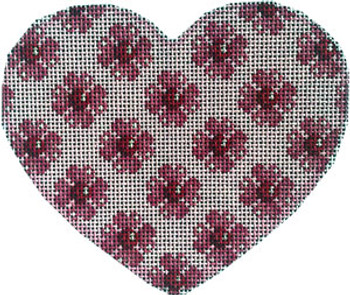 HE-1007 Heart Flower Repeat Lg. Heart 4.75x4 18 Mesh Associated Talents 