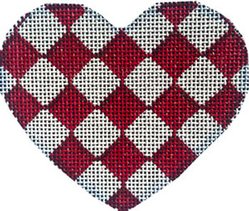 HE-845R Red Harlequin Heart 3.5x3 18 Mesh Associated Talents 