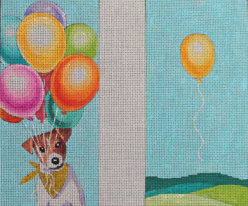 EY201 Dog w. balloons 3.5x7 doudle 18 Mesh Colors of Praise 