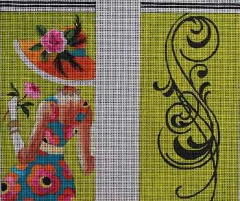 EY203 Woman w. rose 3.5x7 doudle 18 Mesh Colors of Praise 