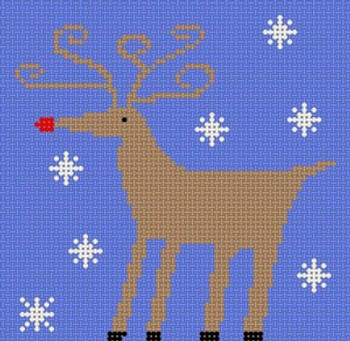 LP-183 Large Reindeer 10 Mesh 7x7 Linda Pietz