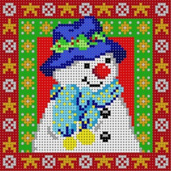 M-137 Snowman W/Blue Hat16 Mesh 4x4 Treglown Designs