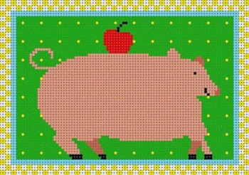 LP-019 Country Pig 12 Mesh 7x5 Linda Pietz