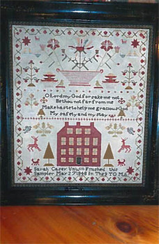 Sarah Casey Unwin 1848 Sampler 291H x 243W by Chessie & Me 19-1173 