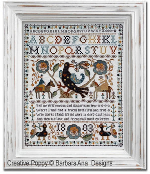 Portuguese Bird Sampler 275 x 335 Barbara Ana Patterns YT 18-2105