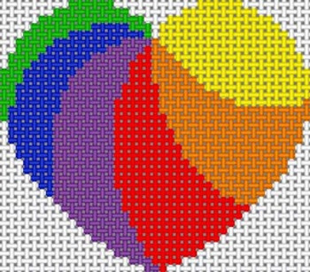 TG-M555 Heart/Primary Colors 10 Mesh 4 x 31⁄2 Trish Gunning Treglown Designs