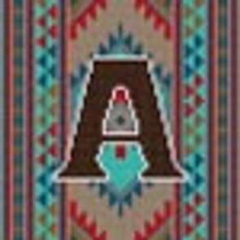 X-082 Treglown Designs Indian Rug Letter A 