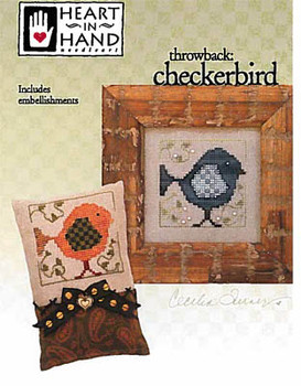 Checkerbird (w/emb)Throwback: 36W x 36H Heart In Hand Needleart  19-1229 YT