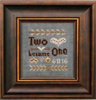 Two Become One (W/emb) 45 x 50 Heart In Hand Needleart  16-1273