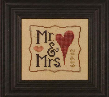 Wee One: Mr & Mrs charms included 65 x 59 Heart In Hand Needleart  12-1846