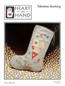 Valentine Stocking: Heart's Treasure Heart In Hand Needleart 97-2472