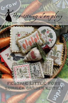 Festive Little Fobs 8 - Summer Garden Edition by Heartstring Samplery each approximately 30 x 30 or smaller 18-2386