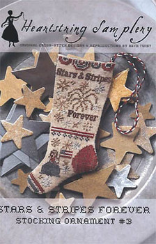 YT Stars & Stripes Forever Stocking Ornament #3 50 x 100 Heartstring Samplery