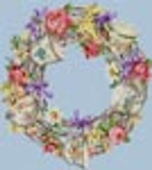 3294 Teacups Wreath 13 Mesh 13x141⁄2 Treglown Designs