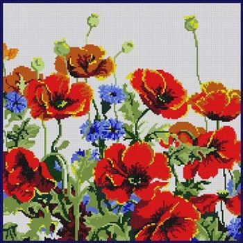 3303 Poppies 13 Mesh 14 x 14 Treglown Designs