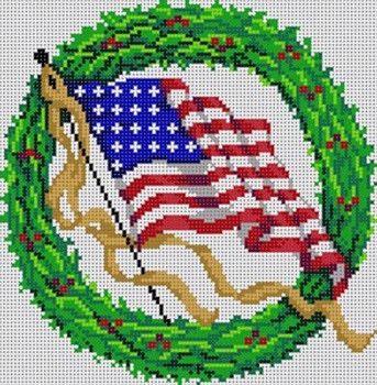 3323 Flag Wreath 13 Mesh 7.85 x 8 Treglown Designs