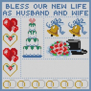 B-196 Wedding Sampler 13 Mesh 71⁄4x71⁄4 Treglown Designs