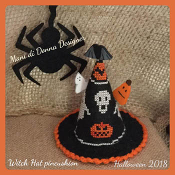 YT Witch Hat Pincushion 70w x 43h Mani Di Donna DD  MDD-WHP