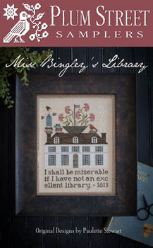 Miss Bingley's Library 113w x 147h Plum Street Samplers 18-2755 YT