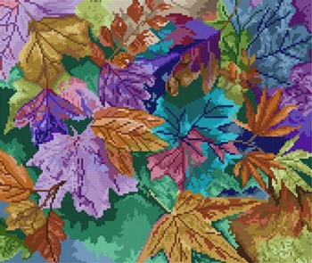 G-592 Autumn Leaves 13 Mesh 13 x 11 Treglown Designs