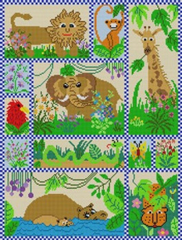 G-578 Fanciful Animals 13 Mesh 131⁄2 x 18 Treglown Designs