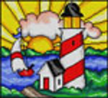 G-671 Lighthouse Whimsy 13 Mesh 9 x 10 Treglown Designs