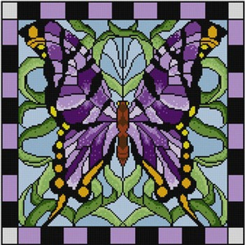 G-630 Stained Glass Butterfly 13 Mesh 123⁄4 x 123⁄4 Treglown Designs