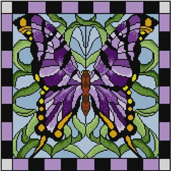 G-630 Stained Glass Butterfly 13 Mesh 123⁄4 x 123⁄4 Treglown Designs