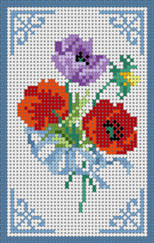 G-717 Poppy Bouquet 13 Mesh 31⁄2 x 51⁄2 Treglown Designs
