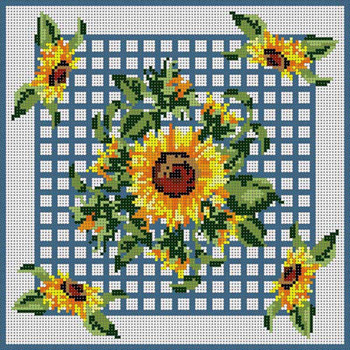 G-799 Sunflower Square Bkg 13 Mesh 91⁄2 x 91⁄2 Treglown Designs