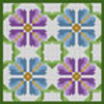 G-669 Floral Quilt Square 13 Mesh 81⁄4 x 81⁄4 Treglown Designs