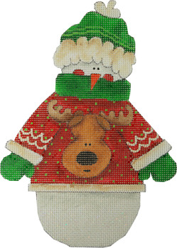 USC102B Reindeer Snowman With Ugly Sweater 6.75 x 8.75 Mesh Renaissance Designs 