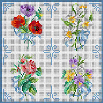 G-716 Floral Bouquets 13 Mesh 9 x 9 Treglown Designs