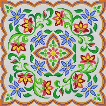 G-763 Colorful Floral Pattern 13 Mesh 15x15 Treglown Designs