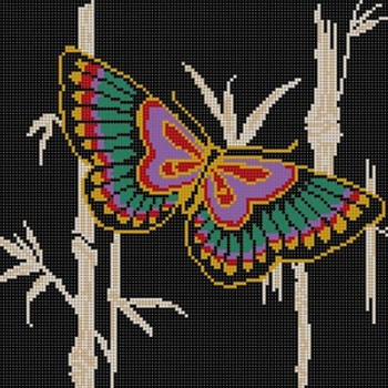 G-743 Oriental Butterfly 13 Mesh 91⁄4 x 91⁄4 Treglown Designs