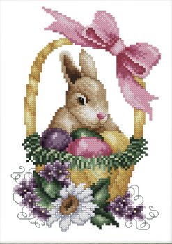 Easter Basket Bunny 68 x 107 Kitty And Me Designs