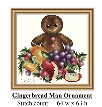 Gingerbread Man Ornament 64 x 63 Kitty And Me Designs