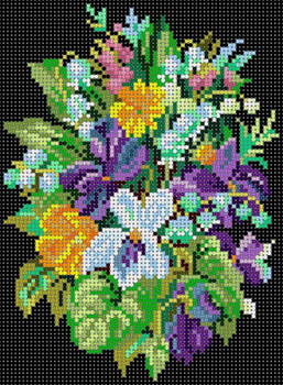 G-795 Violet Bouquet 13 Mesh 51⁄2 x 71⁄2 Treglown Designs