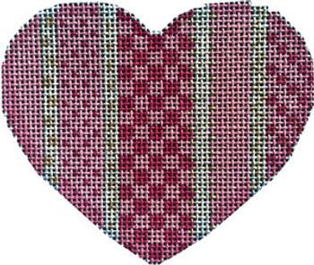 HE-853 Vertical Checks and Dots Heart 3.5x3  18 Mesh Associated Talents 