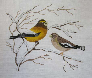 DBS B-11 Grosbeak Pair 10"x8.5'' 18 Mesh Designs By Suzanne