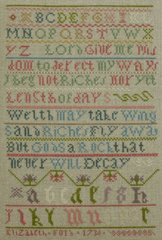 The Elizabeth Ford Sampler 1736 Historic Handworkes HH-RS10