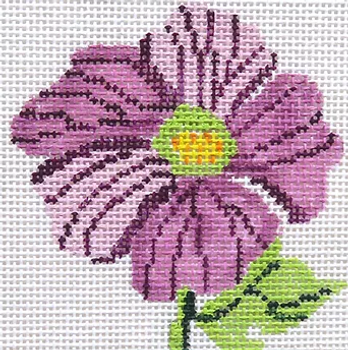 28a Jean Smith Designs Simply  PEONY #4 Mauve Coaster 4" Square 13  mesh