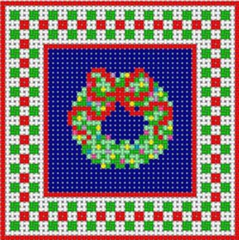 M-086E Wreath Ornament 13 Mesh 33⁄4x33⁄4 Treglown Designs