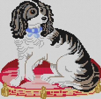 LP-034 Victorian Spaniel 13 Mesh 9x9 Linda Pietz