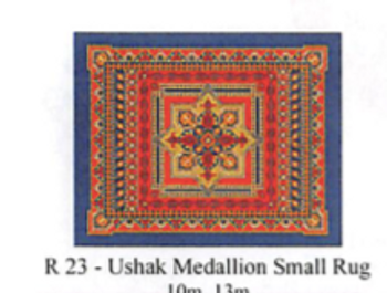 R23 Ushak Medallion Small Rug, 13m Mesh CanvasWorks