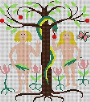LP-214 Adam And Eve 13 Mesh 9 x 10 Linda Pietz