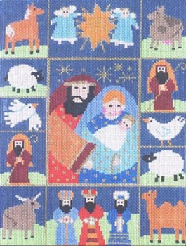 LP-162 Nativity Sampler 13 Mesh 9 x 121⁄2 Linda Pietz